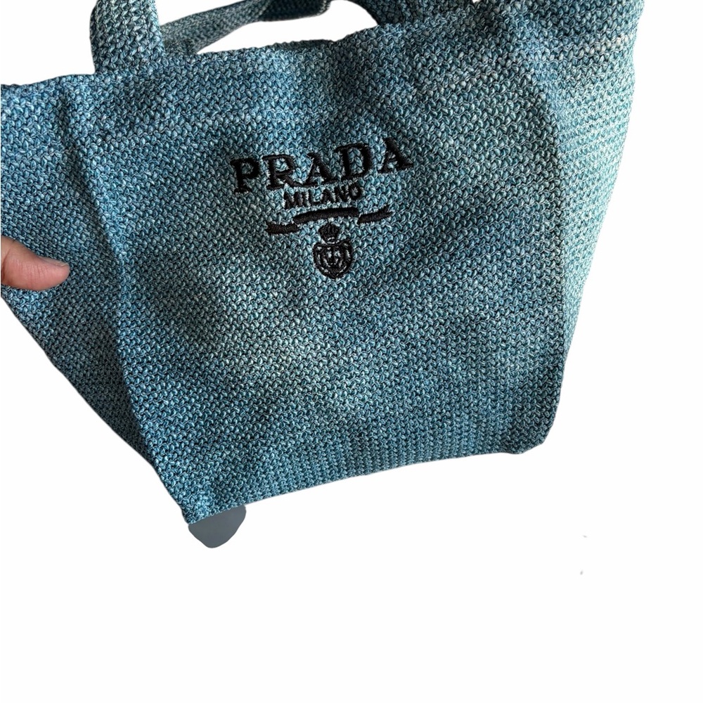 Prada Mini Raffia Tote Bag – Light Blue – GWP (Gift With Purchase) - Picture 11 of 12